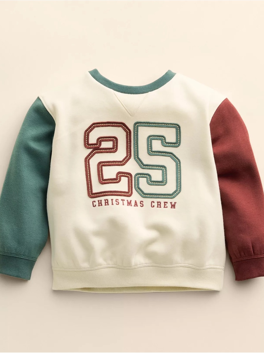 Little Zack by Lauren Conrad - Christmas Crew '25' Colorblock Sweatshirt - 18M